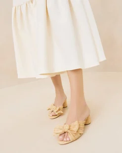 Clearance Emilia Pleated Bow Heel Heeled Sandals