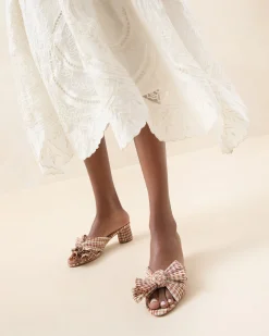 Clearance Emilia Pleated Bow Heel Heeled Sandals