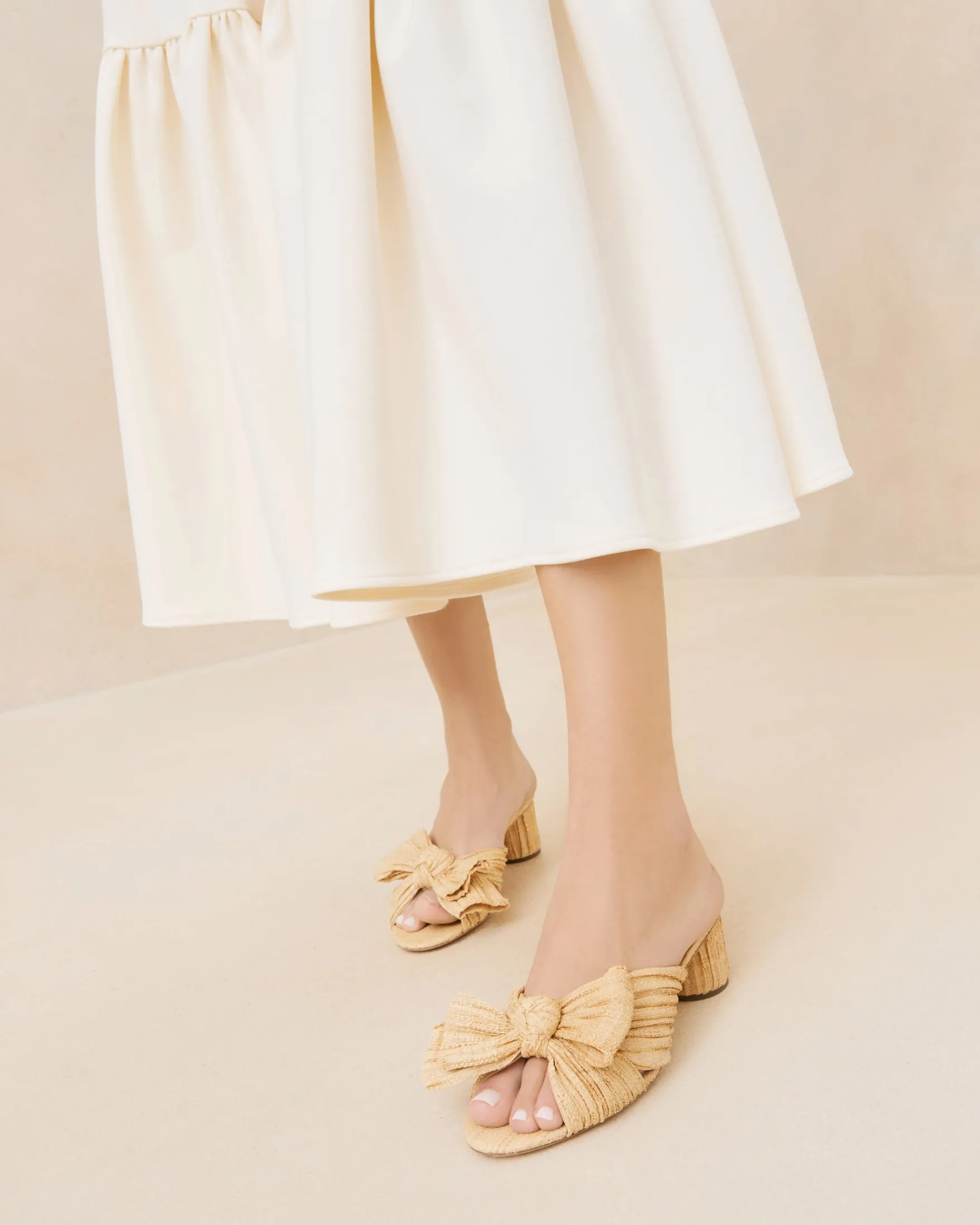 New Emilia Pleated Bow Heel FOR THE BRIDE|Heeled Sandals