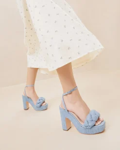 Outlet Fae Denim Platform Heel FOR THE GUESTS|FOR THE BRIDE