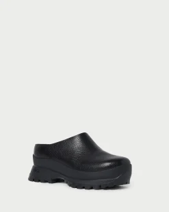 Online Gemma Black Leather Lug Mule Jessie Loves|Flats & Loafers