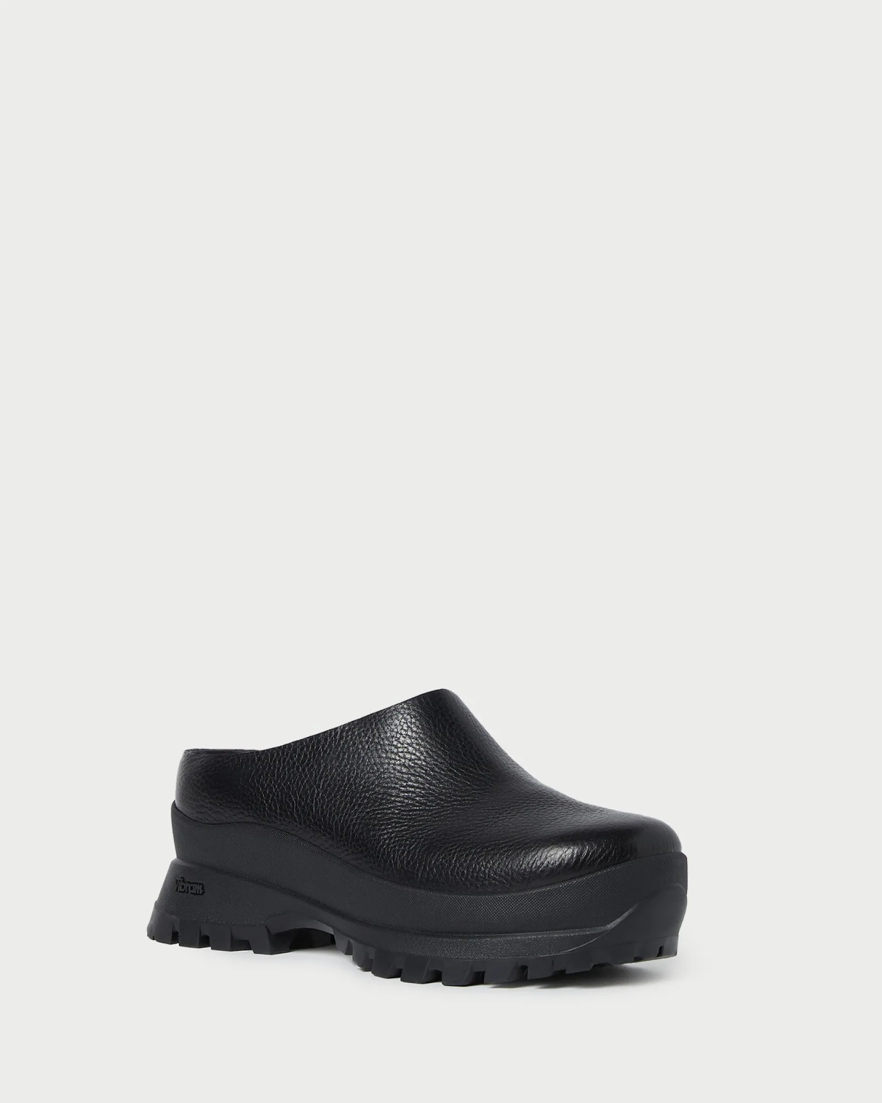Online Gemma Black Leather Lug Mule Jessie Loves|Flats & Loafers
