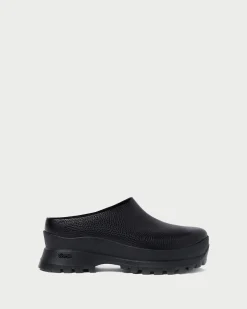 Online Gemma Black Leather Lug Mule Jessie Loves|Flats & Loafers