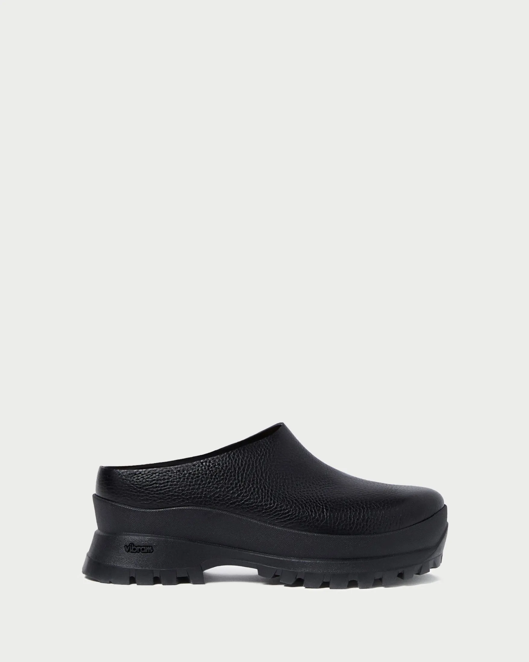 Online Gemma Black Leather Lug Mule Jessie Loves|Flats & Loafers
