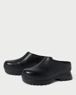Online Gemma Black Leather Lug Mule Jessie Loves|Flats & Loafers