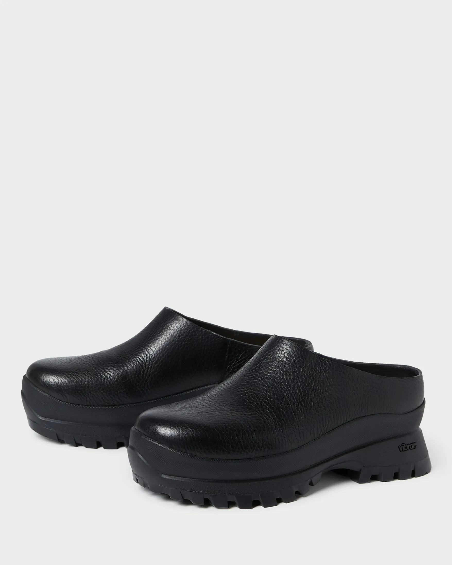 Online Gemma Black Leather Lug Mule Jessie Loves|Flats & Loafers