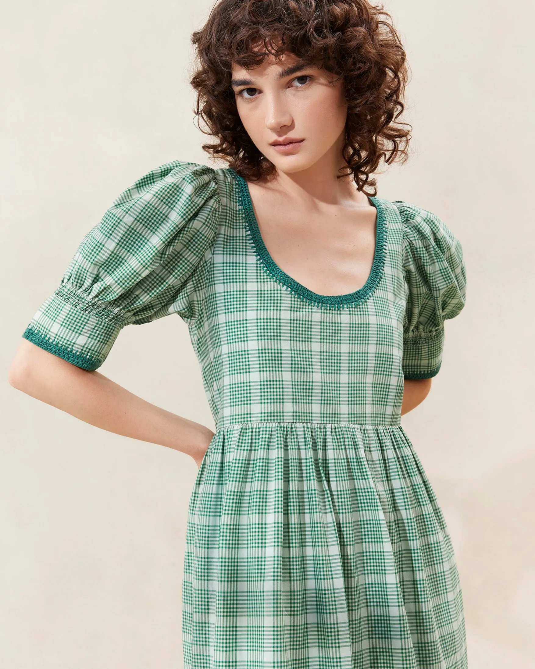 Gillian Blue Floral Puff-Sleeve Dress Dresses