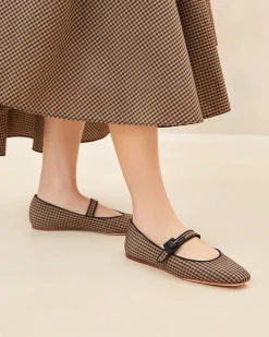 Online Ginger Brown Moiré Mary Jane Jessie Loves|Flats & Loafers