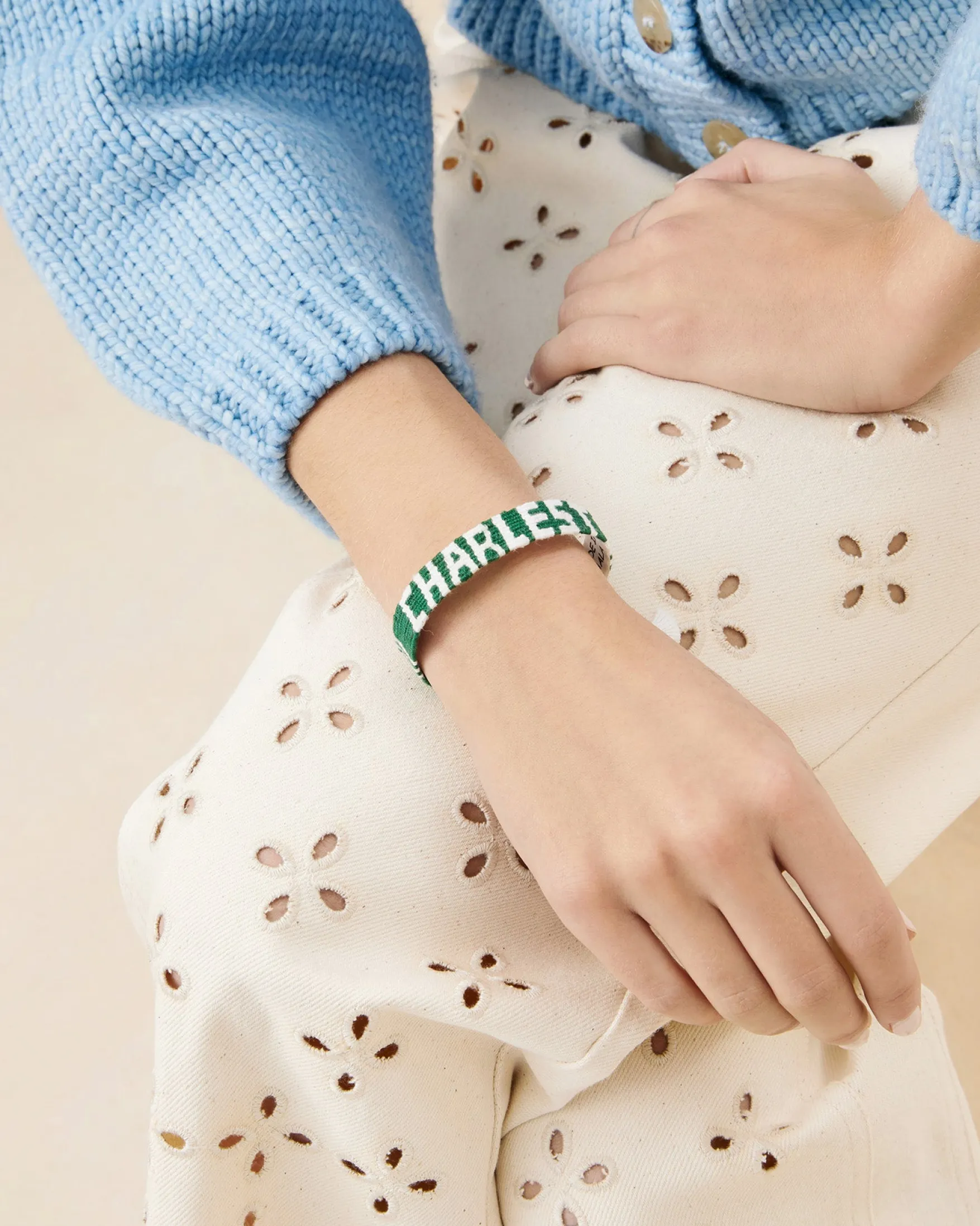 New Green/White 'Charleston' Bracelet Jewelry|Accessories