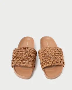 Discount Henri Crochet Leather Sandal Flat Sandals
