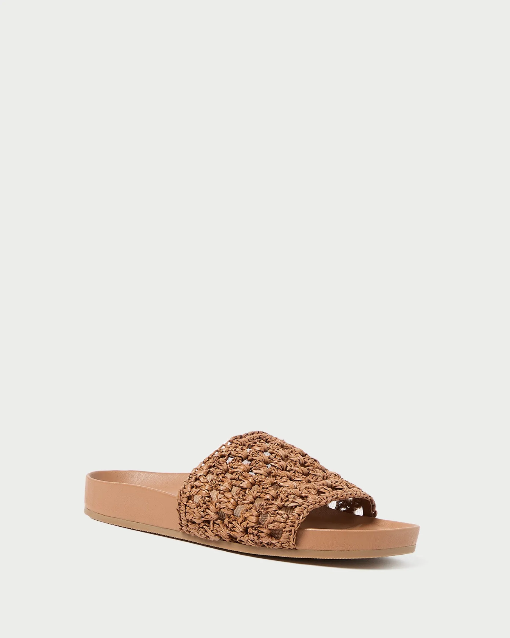 Discount Henri Green/White Crochet Raffia Sandal Flat Sandals