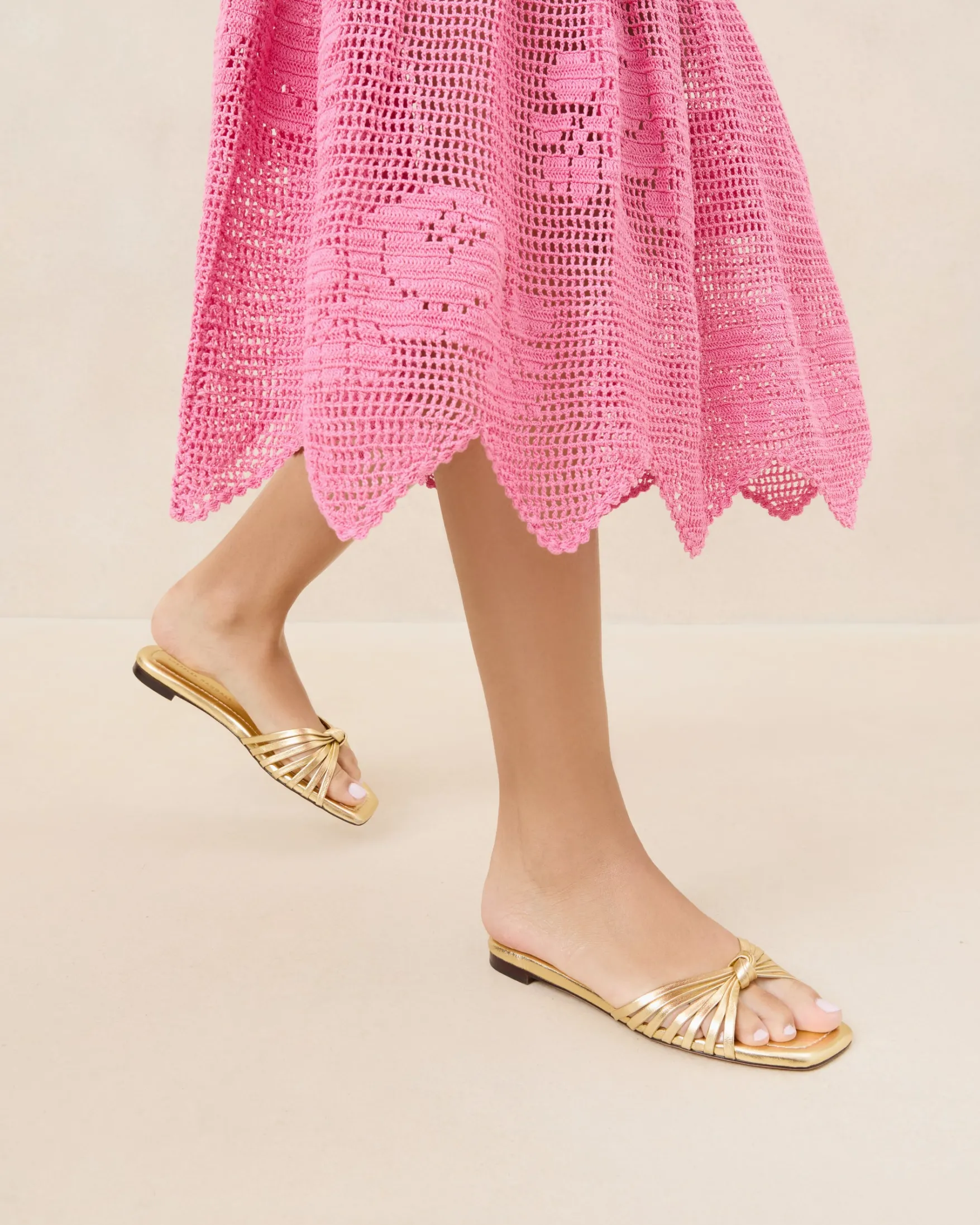 Hot Izzie Leather Knot Sandal FOR THE BRIDE|Flat Sandals