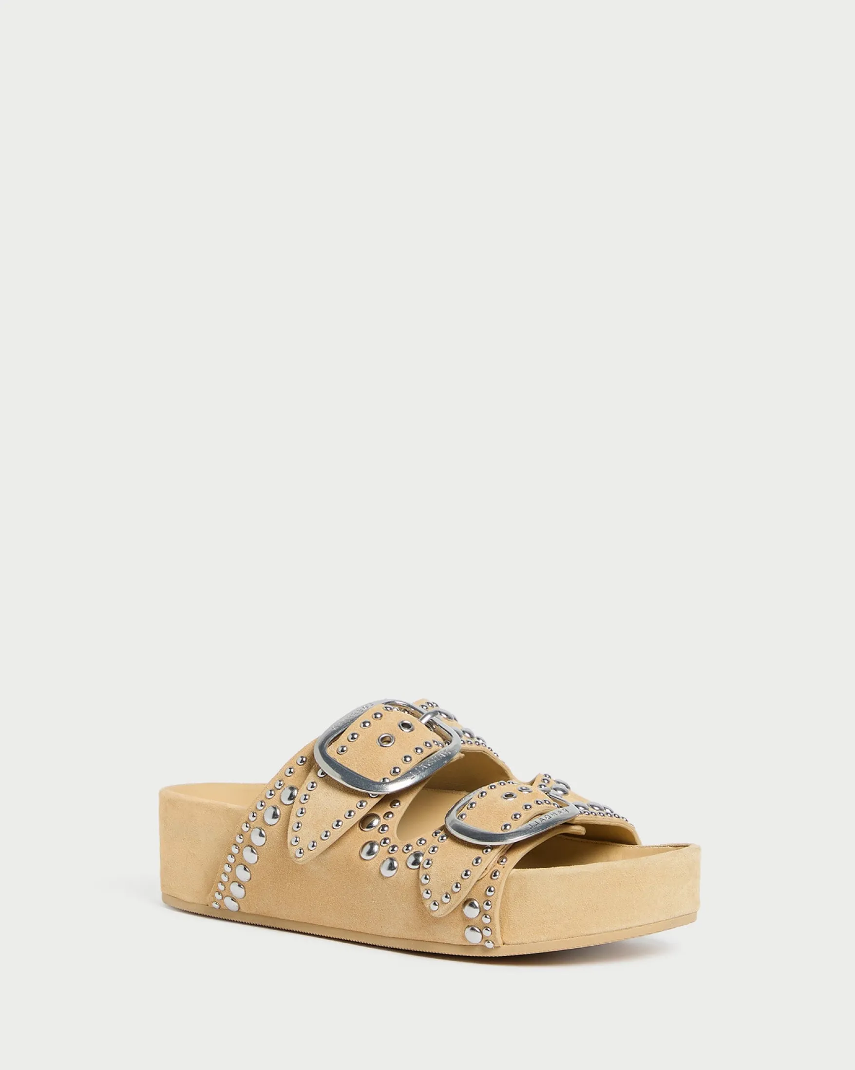 Clearance Jack Saffron Suede Studded Sandal Flat Sandals
