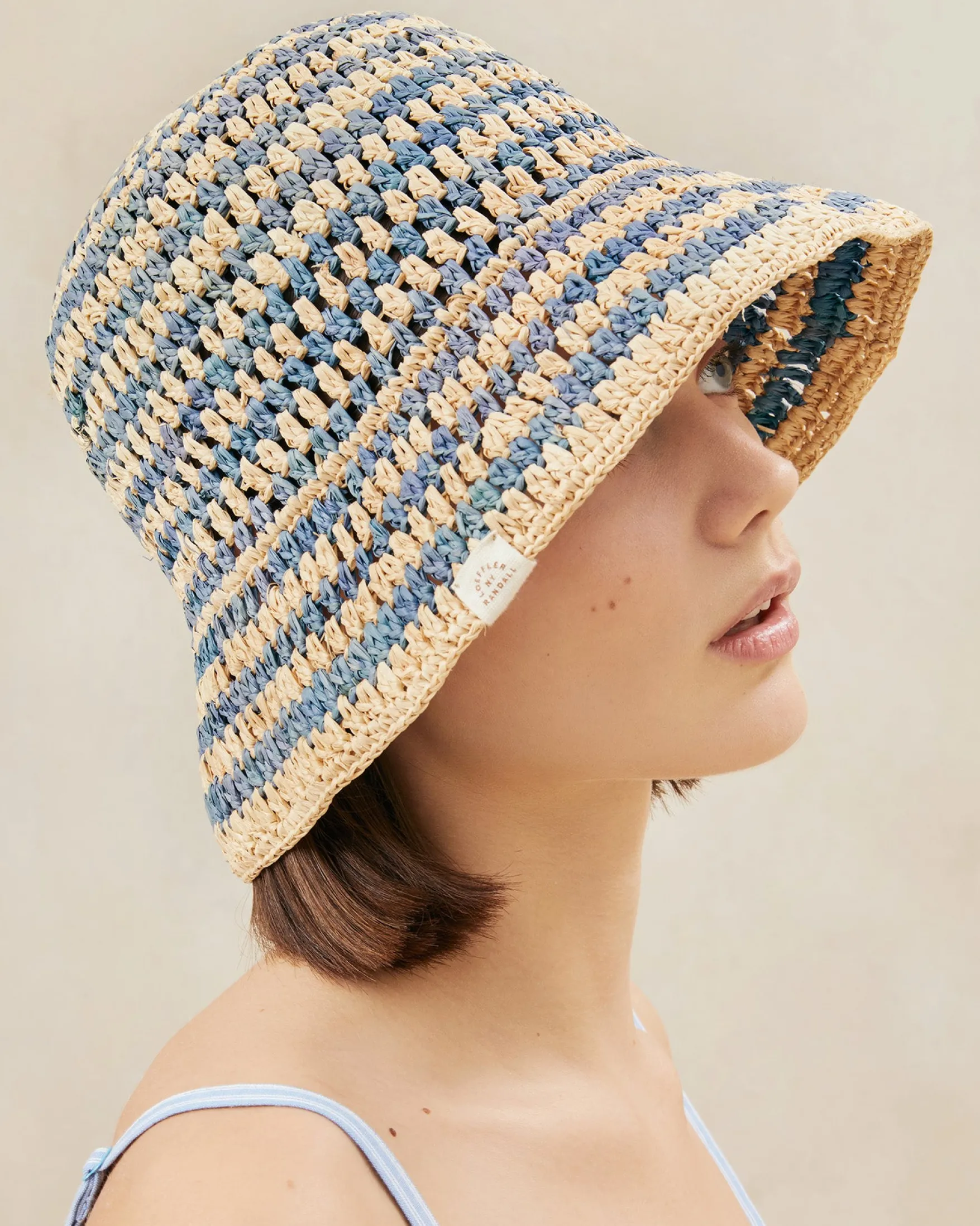 Hot Jocelyn Blue/Natural Bucket Hat Accessories