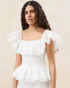 Online Layla Cream Ruffle Sleeveless Blouse FOR THE BRIDE|Event Essentials