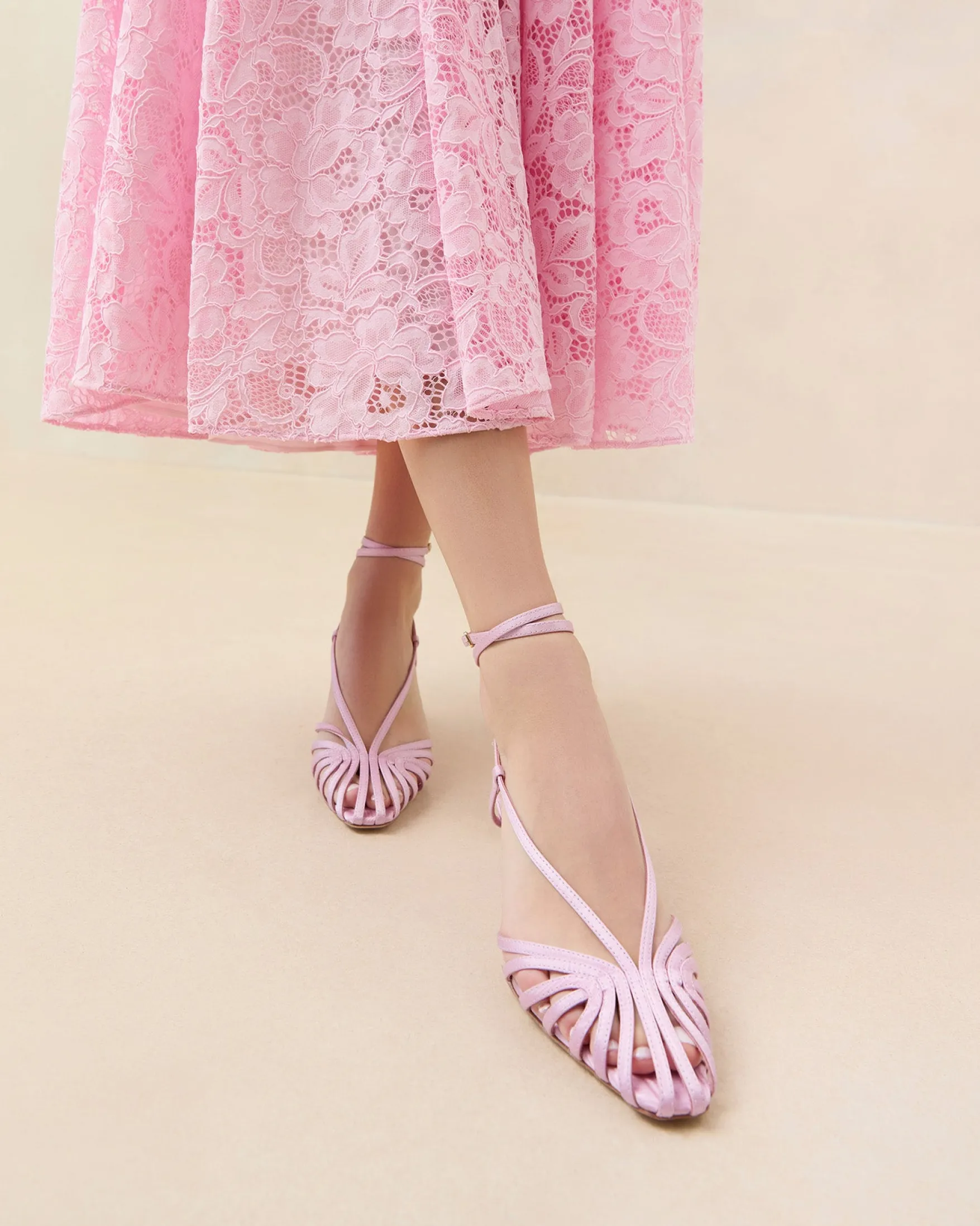 Online Livvy Pink Moiré Heeled Sandal FOR THE GUESTS|Heeled Sandals