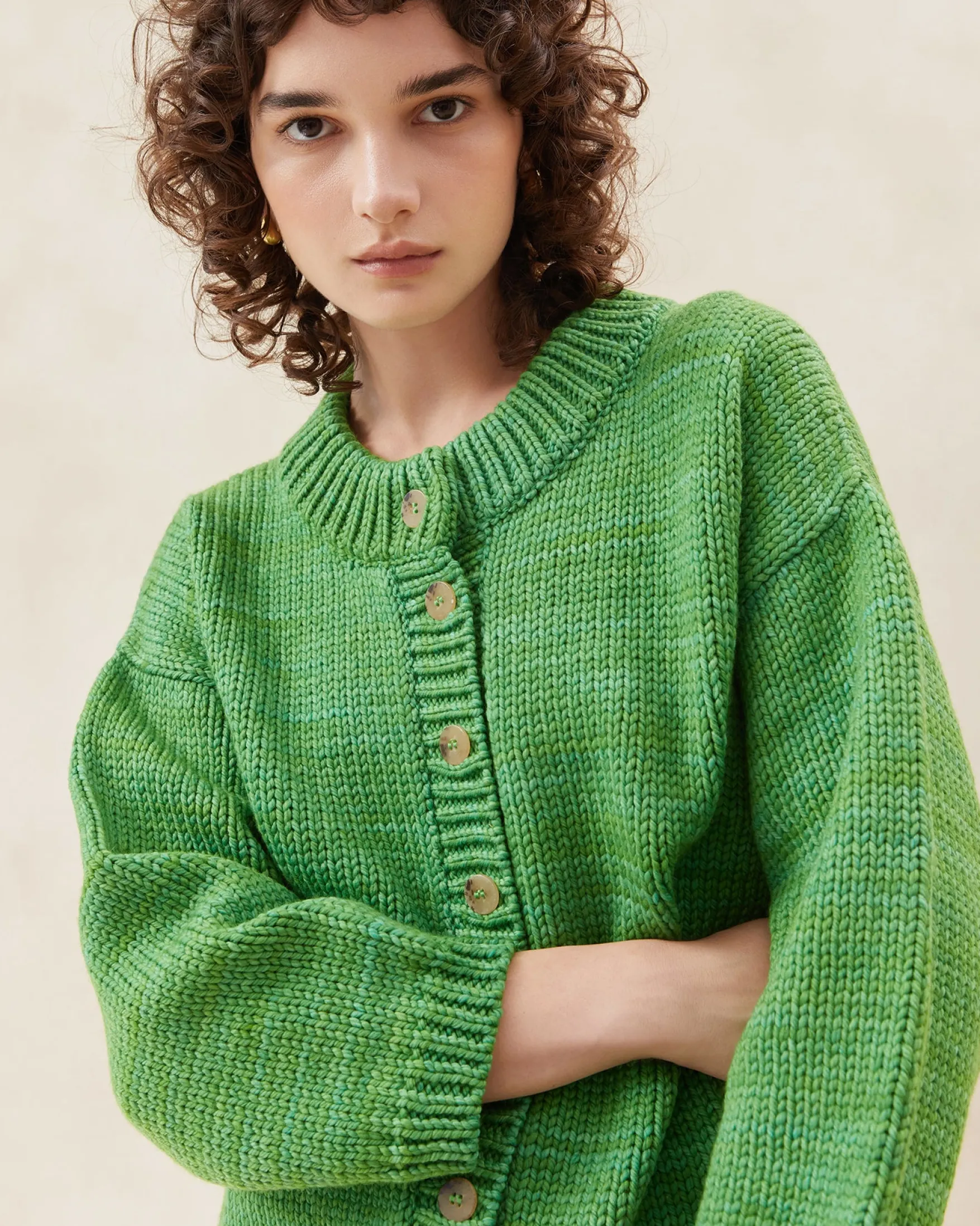 Sale Maddie Blue Mock Neck Cardigan Knitwear