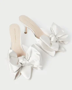 Online Margot Satin Bow Mule SOMETHING BLUE|FOR THE BRIDE