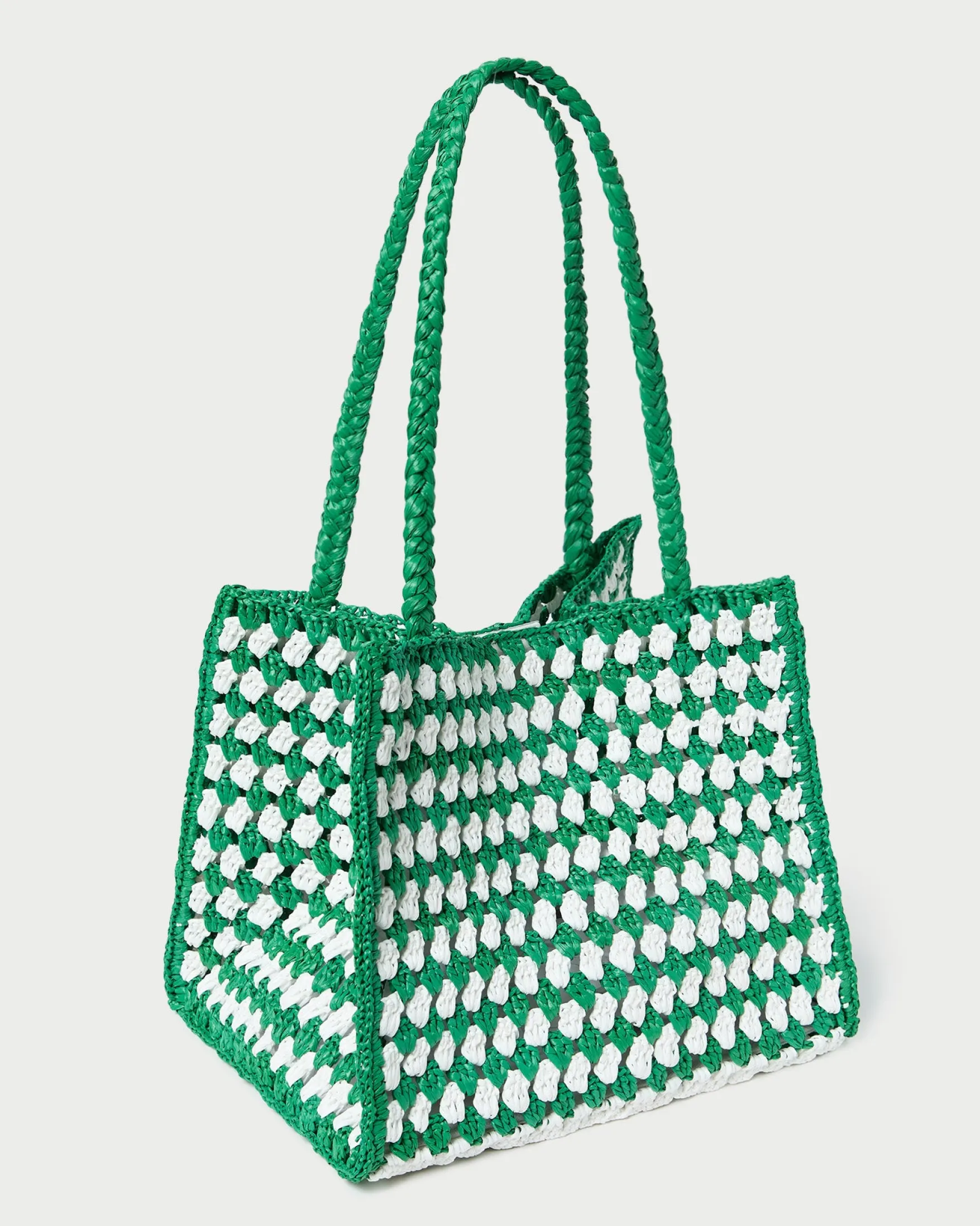 Best Missy Blue/Cream Crochet Tote Totes