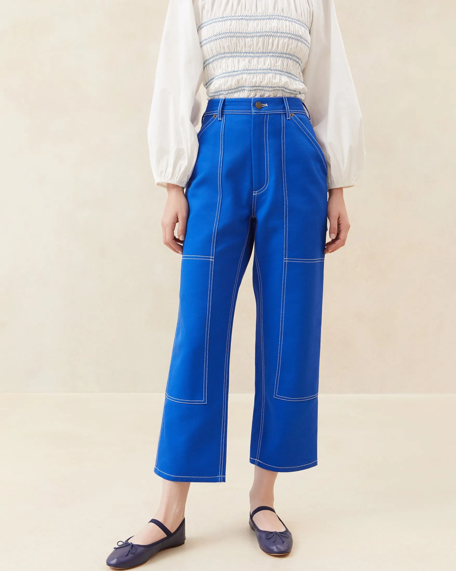 Discount Molly Blue Denim Carpenter Pant Bottoms