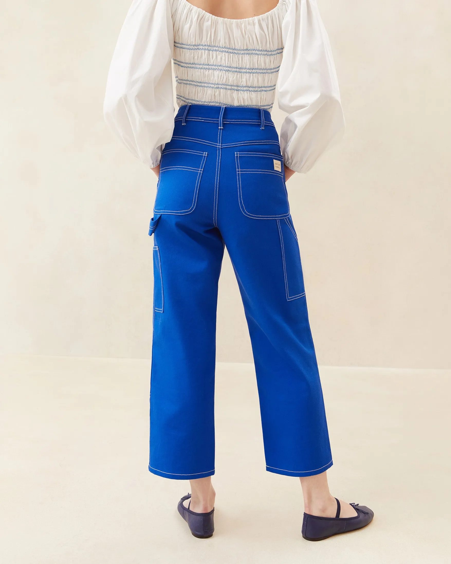 Discount Molly Blue Denim Carpenter Pant Bottoms