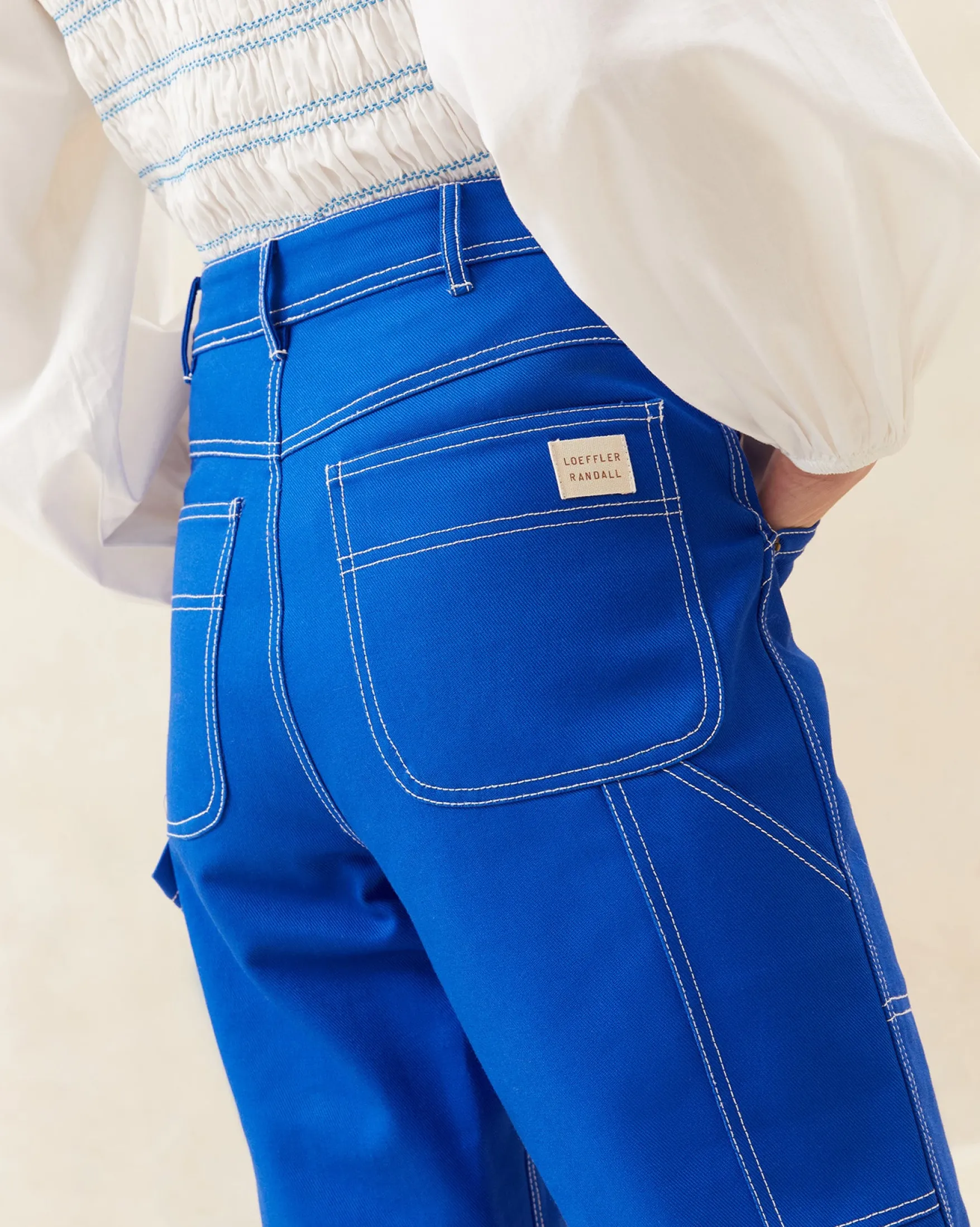 Discount Molly Blue Denim Carpenter Pant Bottoms