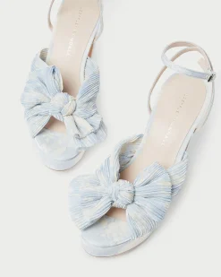 Clearance Natalia Blue Floral Bow Heel SOMETHING BLUE|FOR THE BRIDE