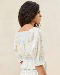 Best Nicola Cream Floral Cinched Blouse Jessie Loves|Matching Sets