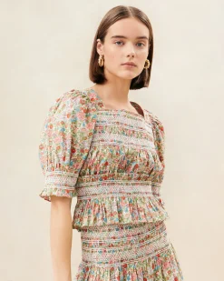 Best Nicola Cream Floral Cinched Blouse Jessie Loves|Matching Sets
