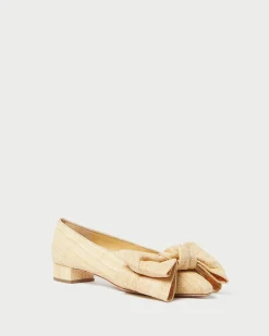 Online Noa Natural Raffia Bow Flat Casual Staples|Vacation Shop