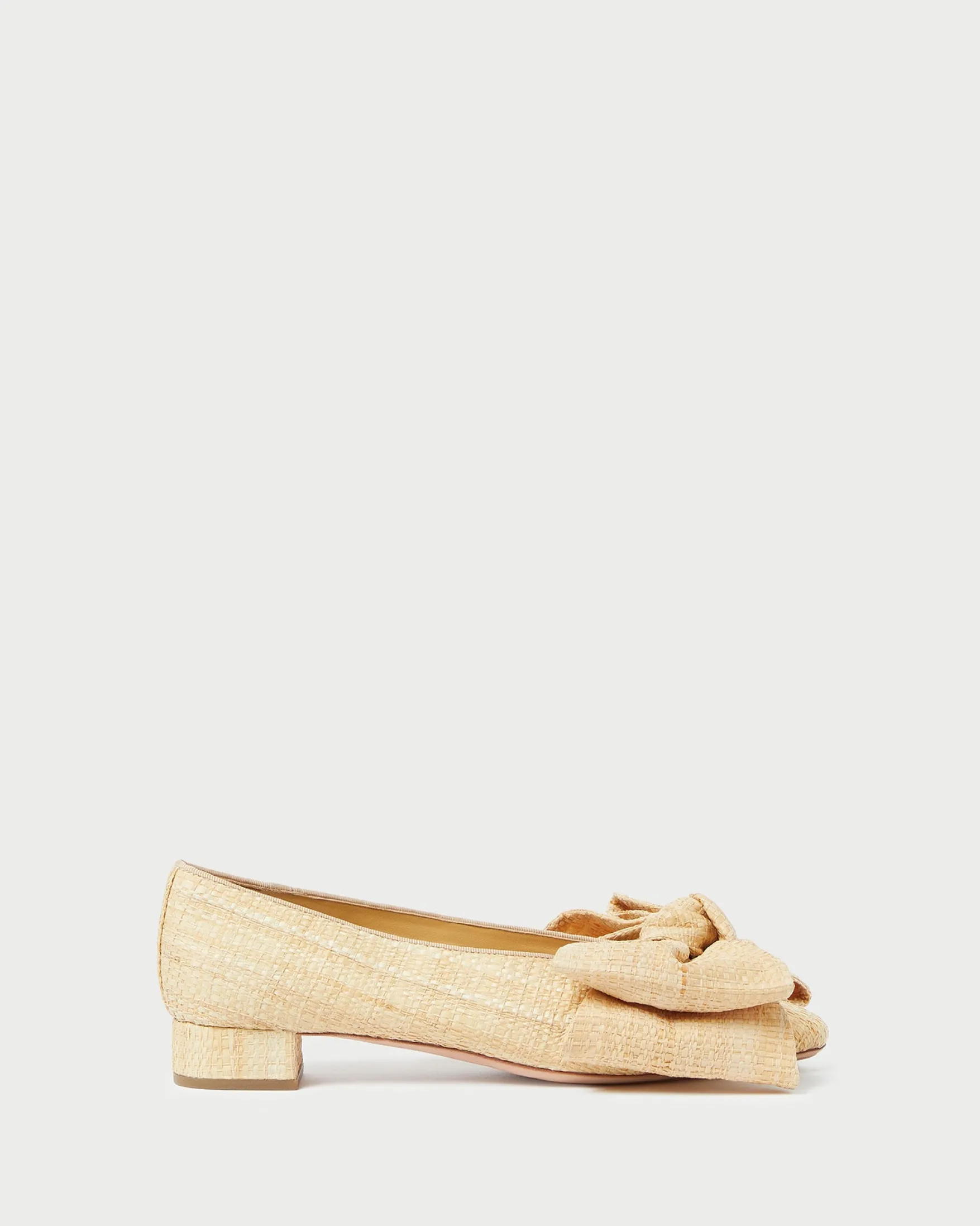 Online Noa Natural Raffia Bow Flat Casual Staples|Vacation Shop