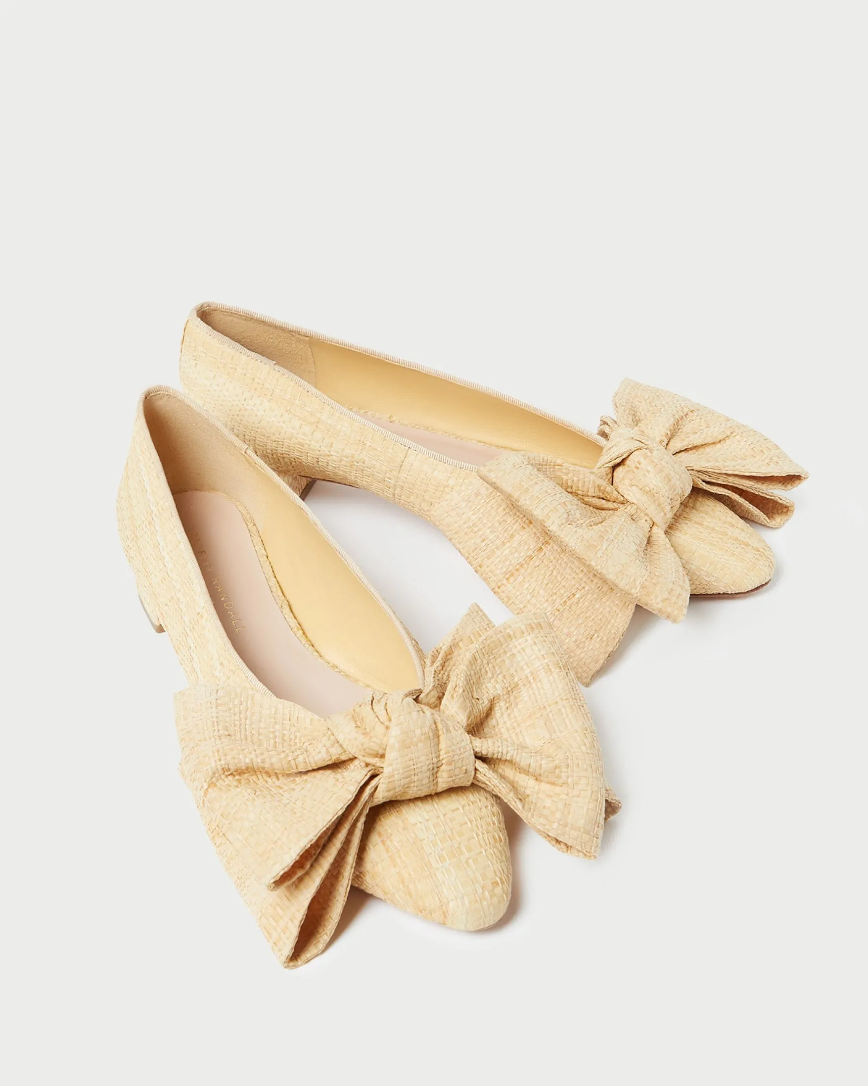 Online Noa Natural Raffia Bow Flat Casual Staples|Vacation Shop