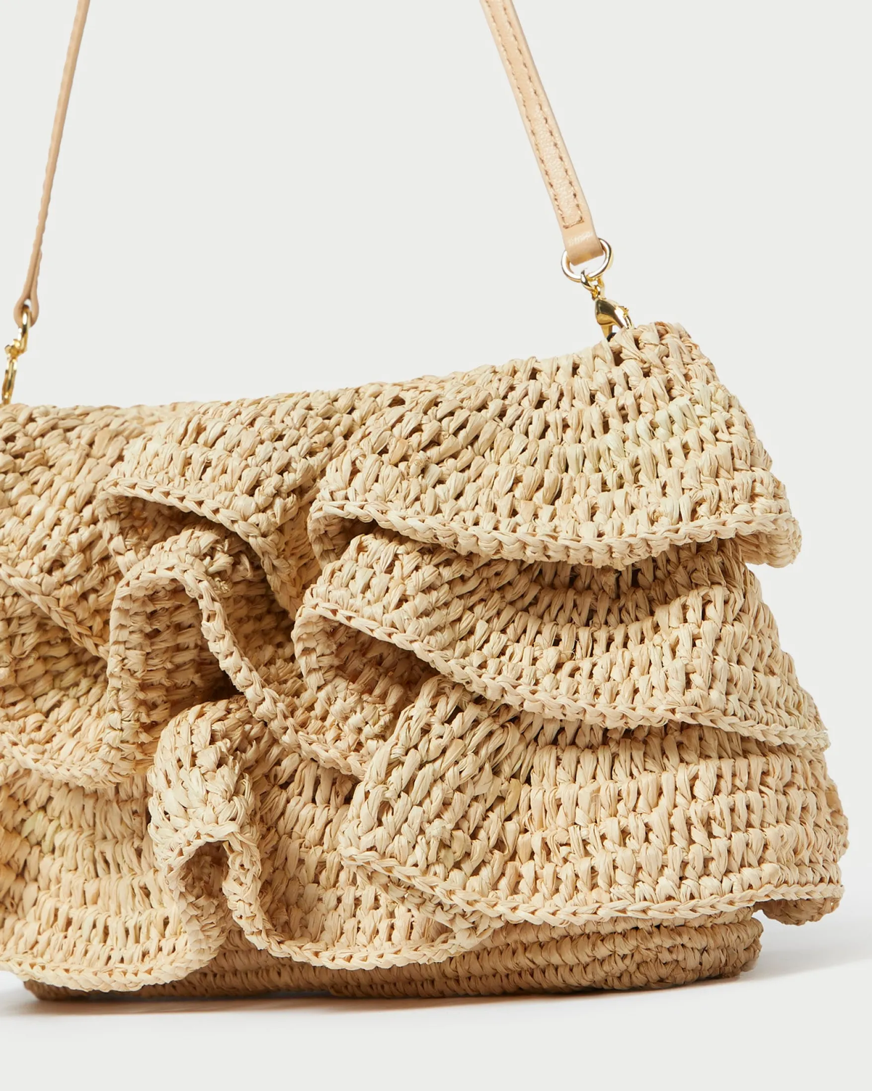 Best Odette Natural Ruffle Clutch Clutches