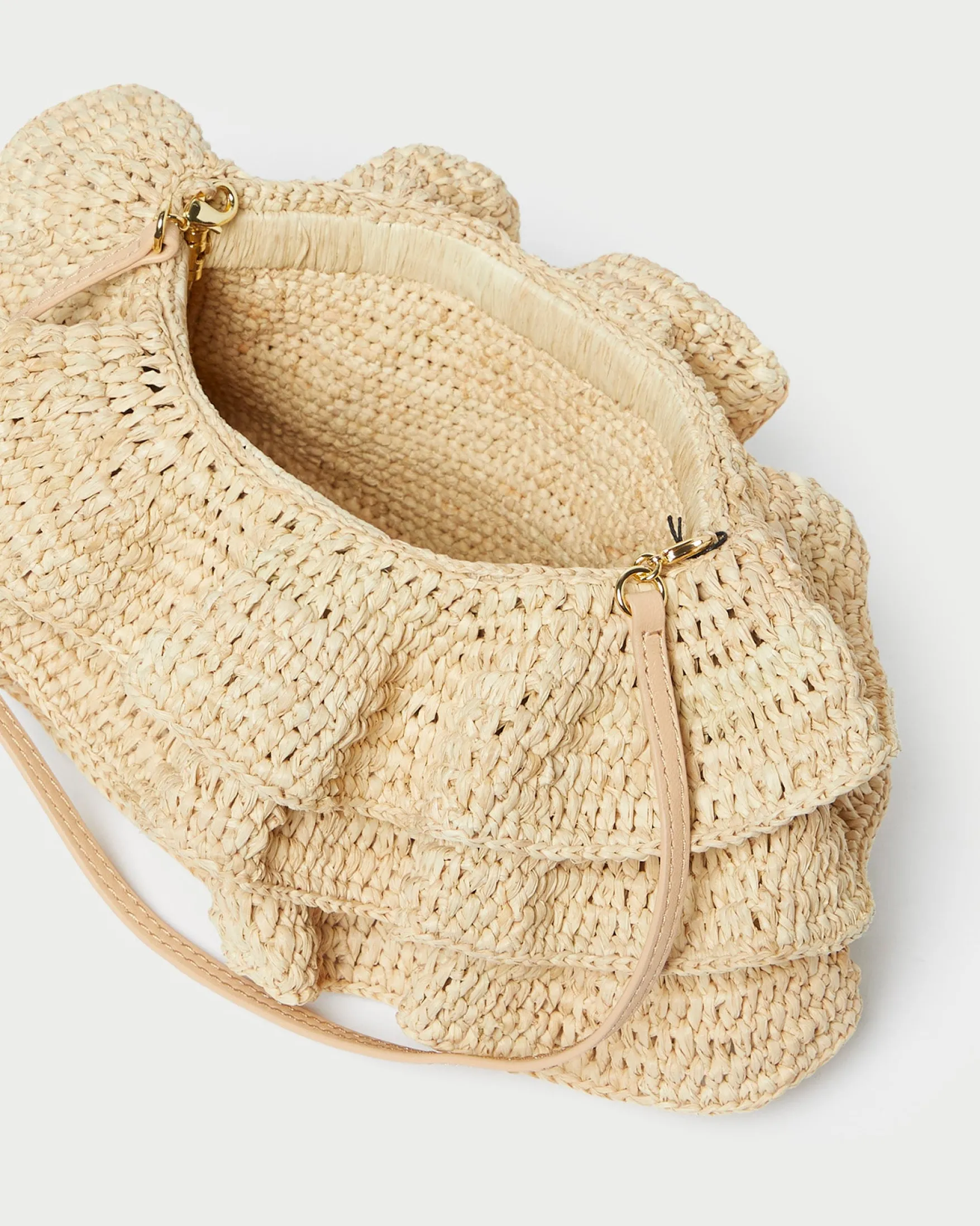 Best Odette Natural Ruffle Clutch Clutches