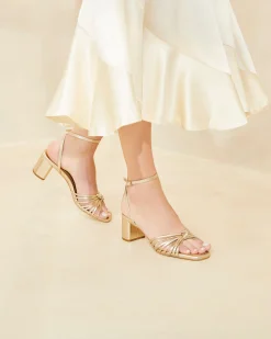 Hot Olivia Knot Mid-Heel Sandal FOR THE BRIDE|Event Essentials