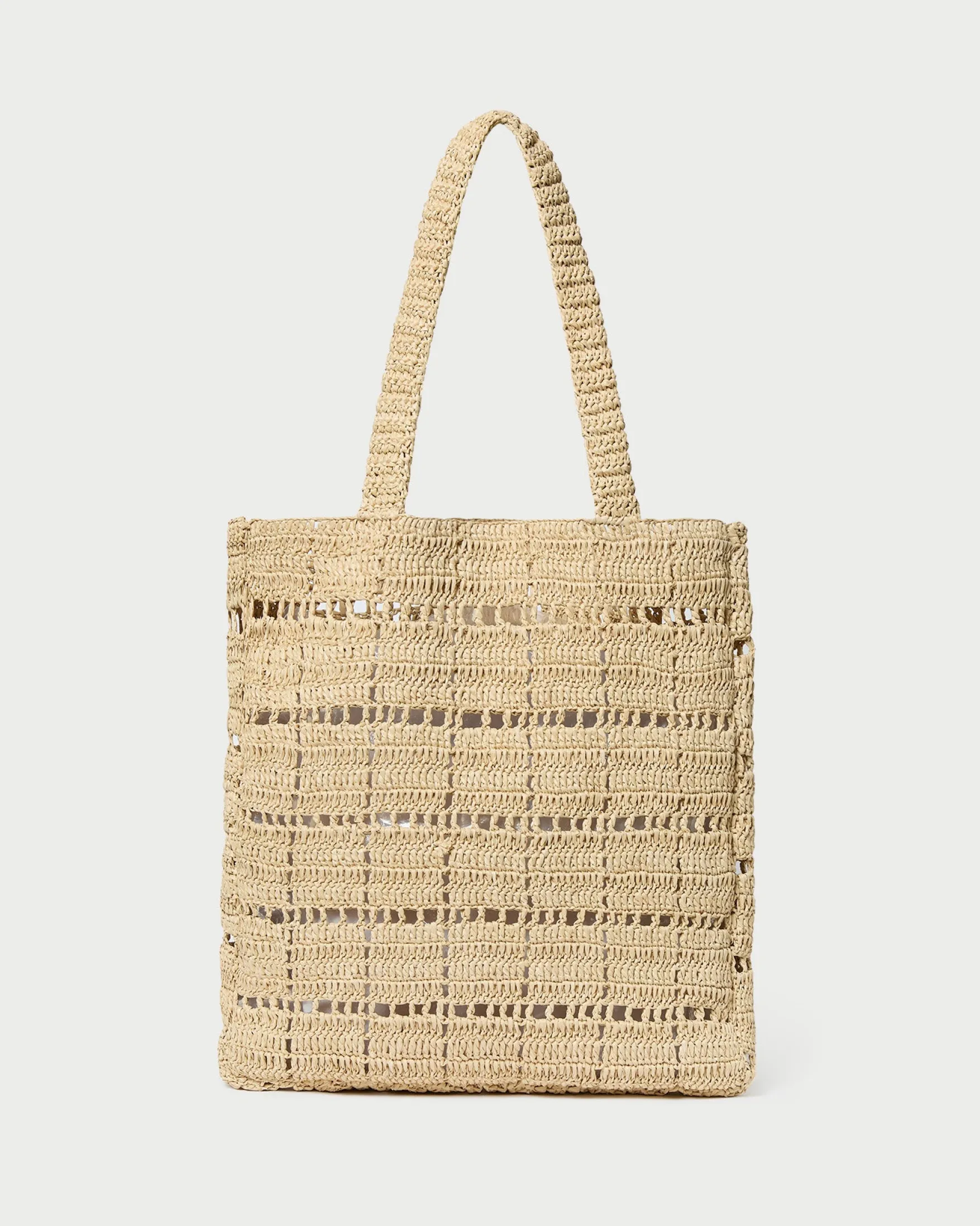 Best Orion Blue/White Raffia Tote Casual Staples|Totes
