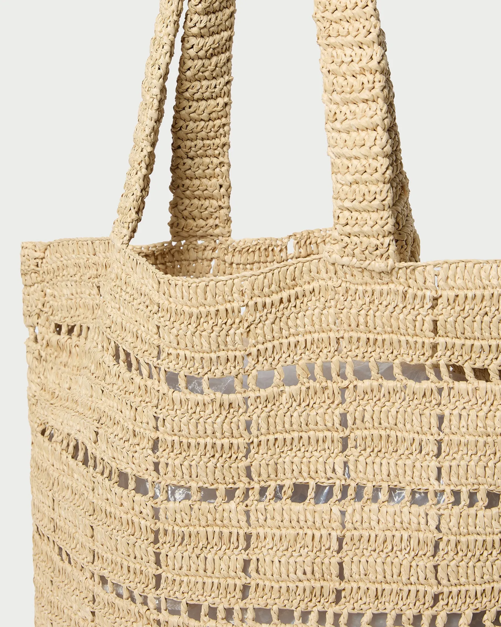 Best Orion Blue/White Raffia Tote Casual Staples|Totes