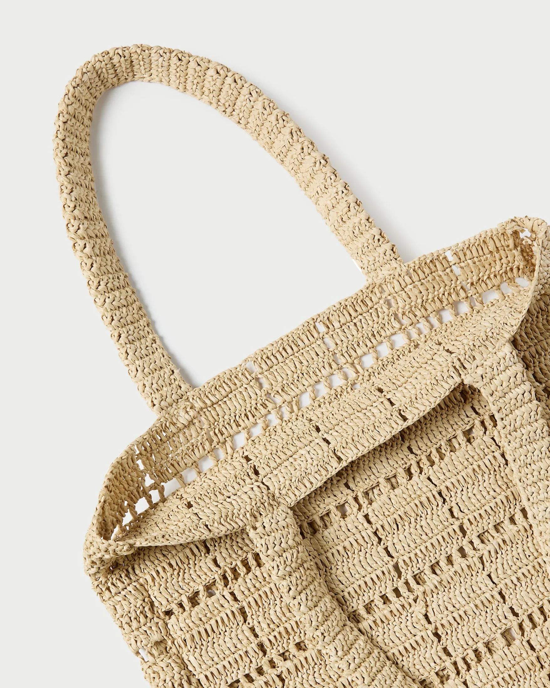 Best Orion Blue/White Raffia Tote Casual Staples|Totes