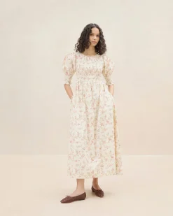 Clearance Quinn Pink Floral Cinched Dress Casual Staples|Event Essentials