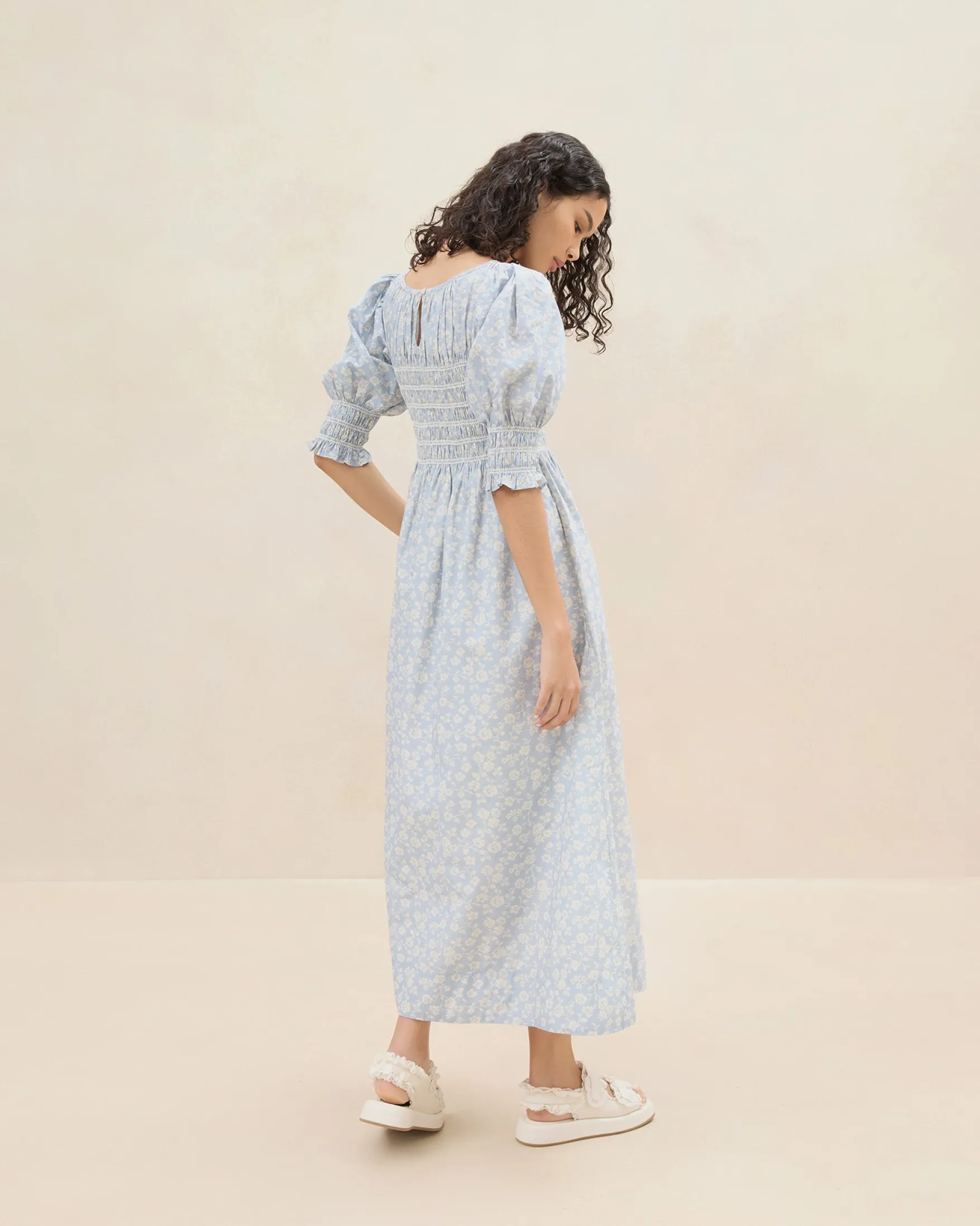 Clearance Quinn Pink Floral Cinched Dress Casual Staples|Event Essentials