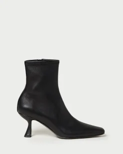Thandy Black Curved Heel Bootie Boots