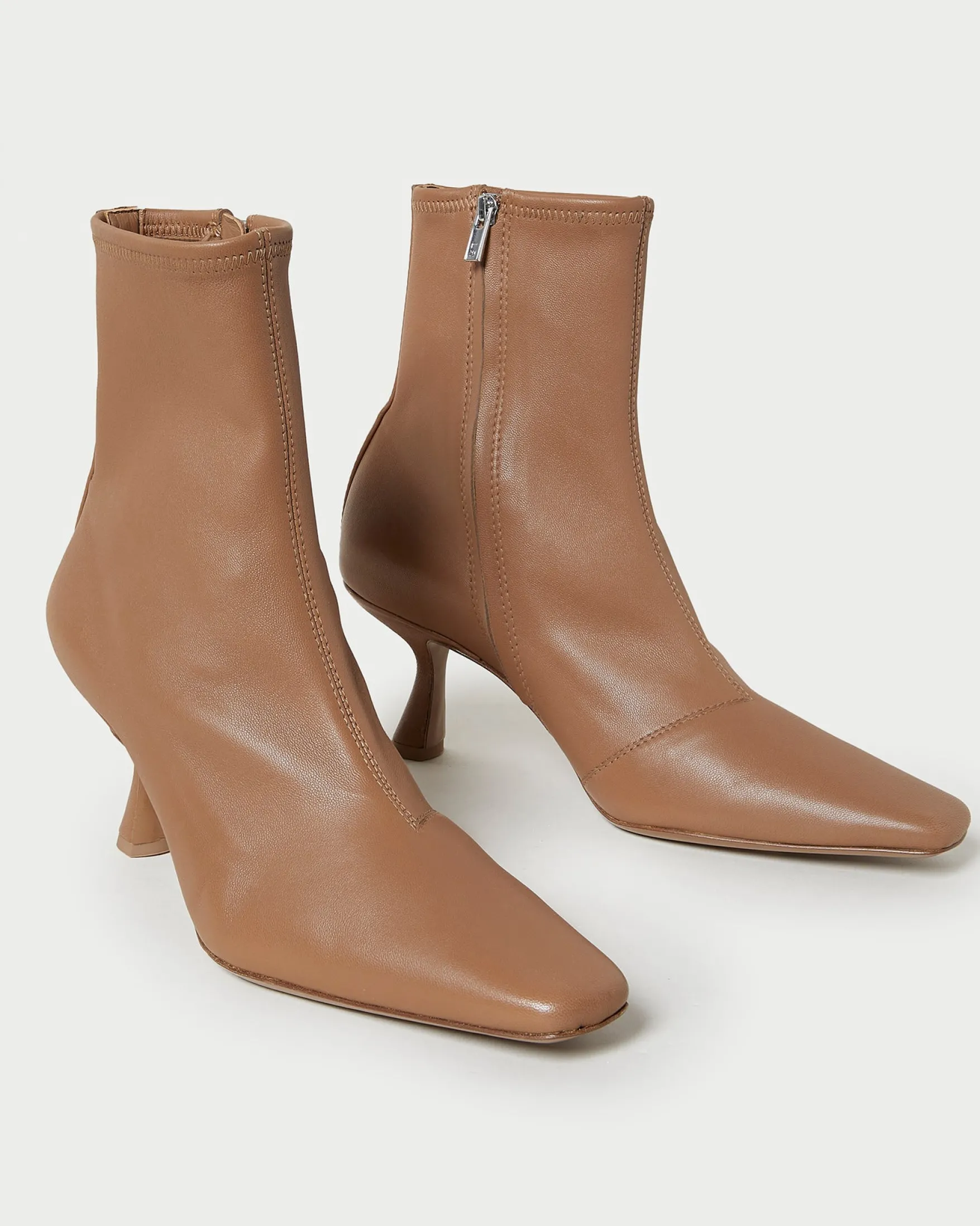 Thandy Black Curved Heel Bootie Boots