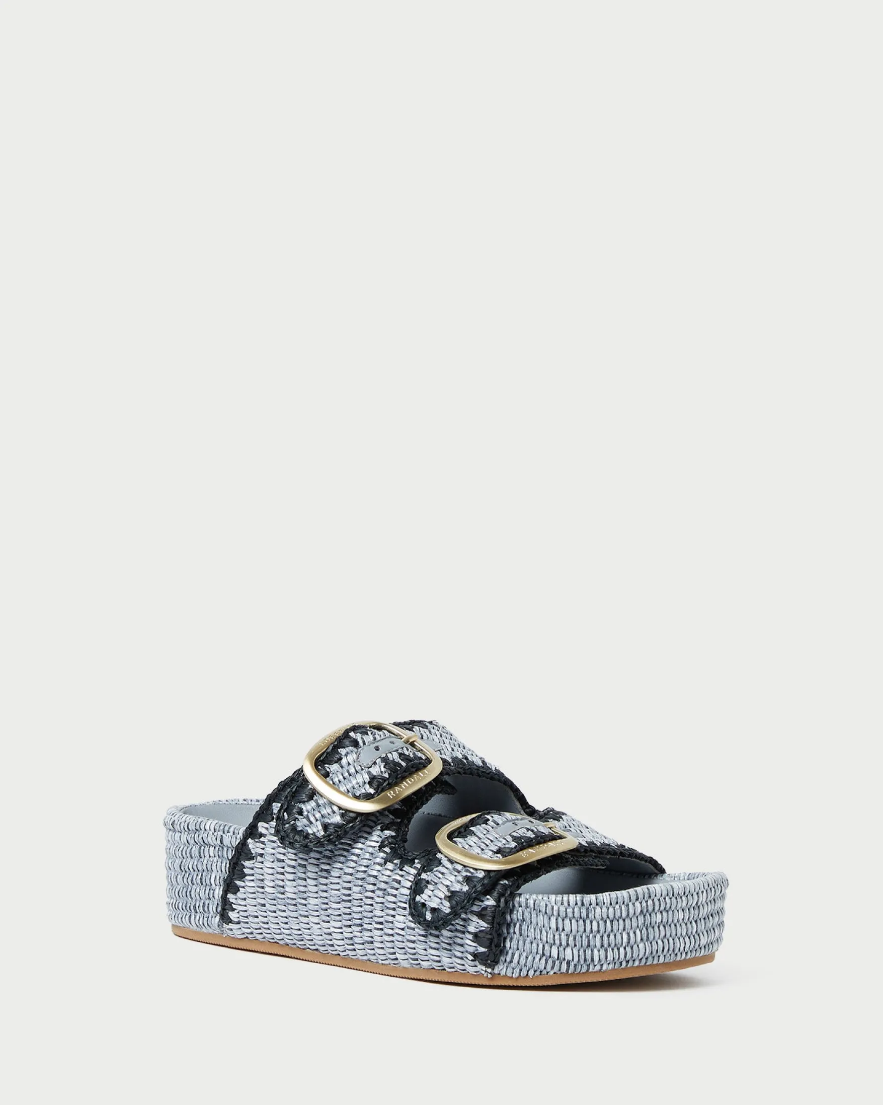 Best Theo Blue Raffia Footbed Sandal Casual Staples|Flat Sandals