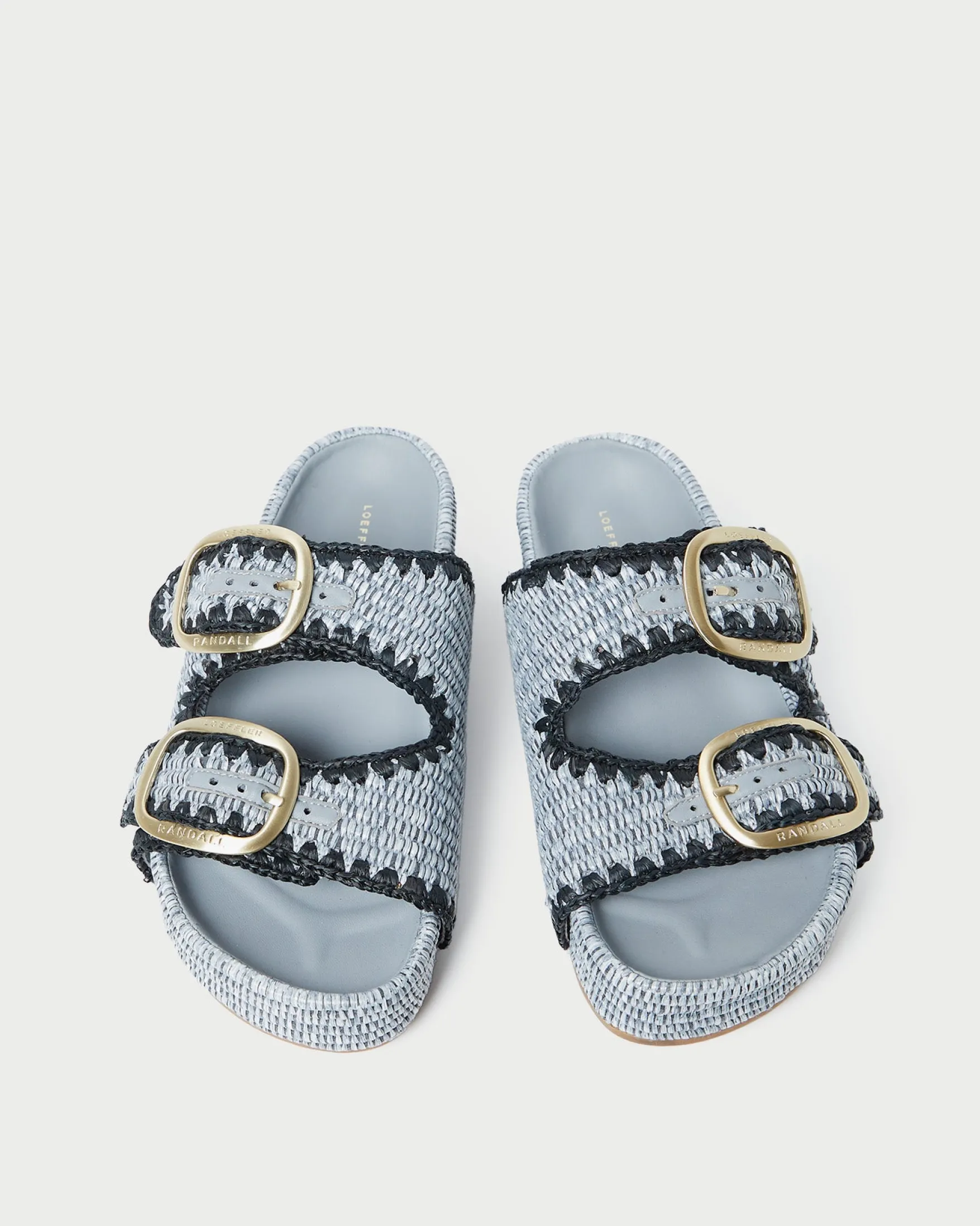 Best Theo Blue Raffia Footbed Sandal Casual Staples|Flat Sandals