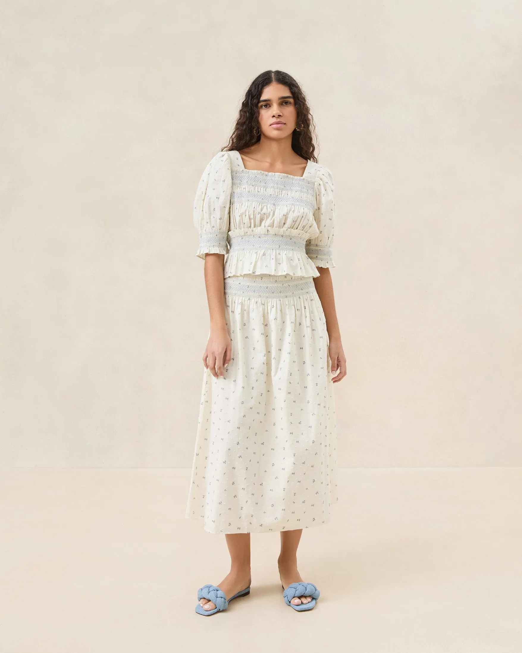 Online Theodora Red Floral Cinched Skirt FOR THE GUESTS|Casual Staples