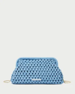 Hot Trudie Blue Crochet Frame Clutch FOR THE GUESTS|FOR THE BRIDE
